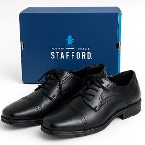 Stafford Black Cap Toe Oxford Dress Shoes-Men’s formal Business shoes size 7 M